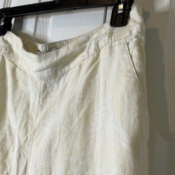 Nicole Miller New York 100% Linen Wide Leg Crop Pants Beige Size L - Picture 5 of 10